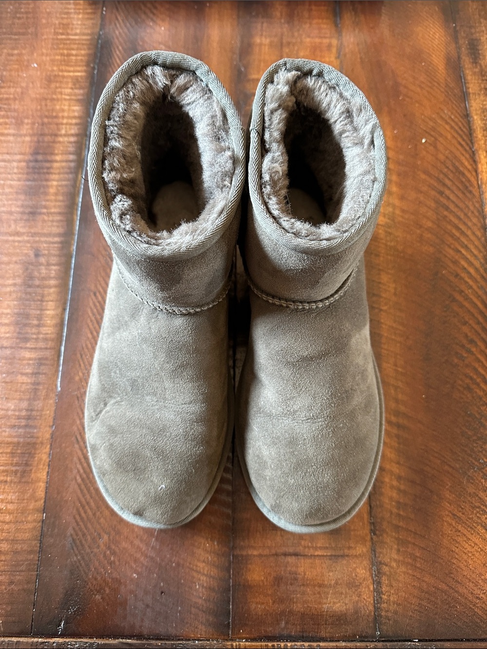 UGG Short Suede Winter Boots in Taupe